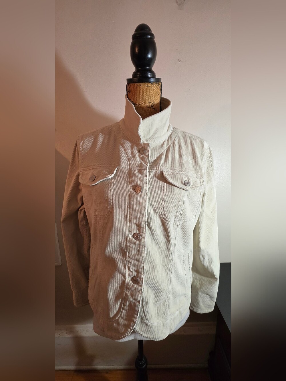 GAP Cream Corduroy Button-Up Jacket